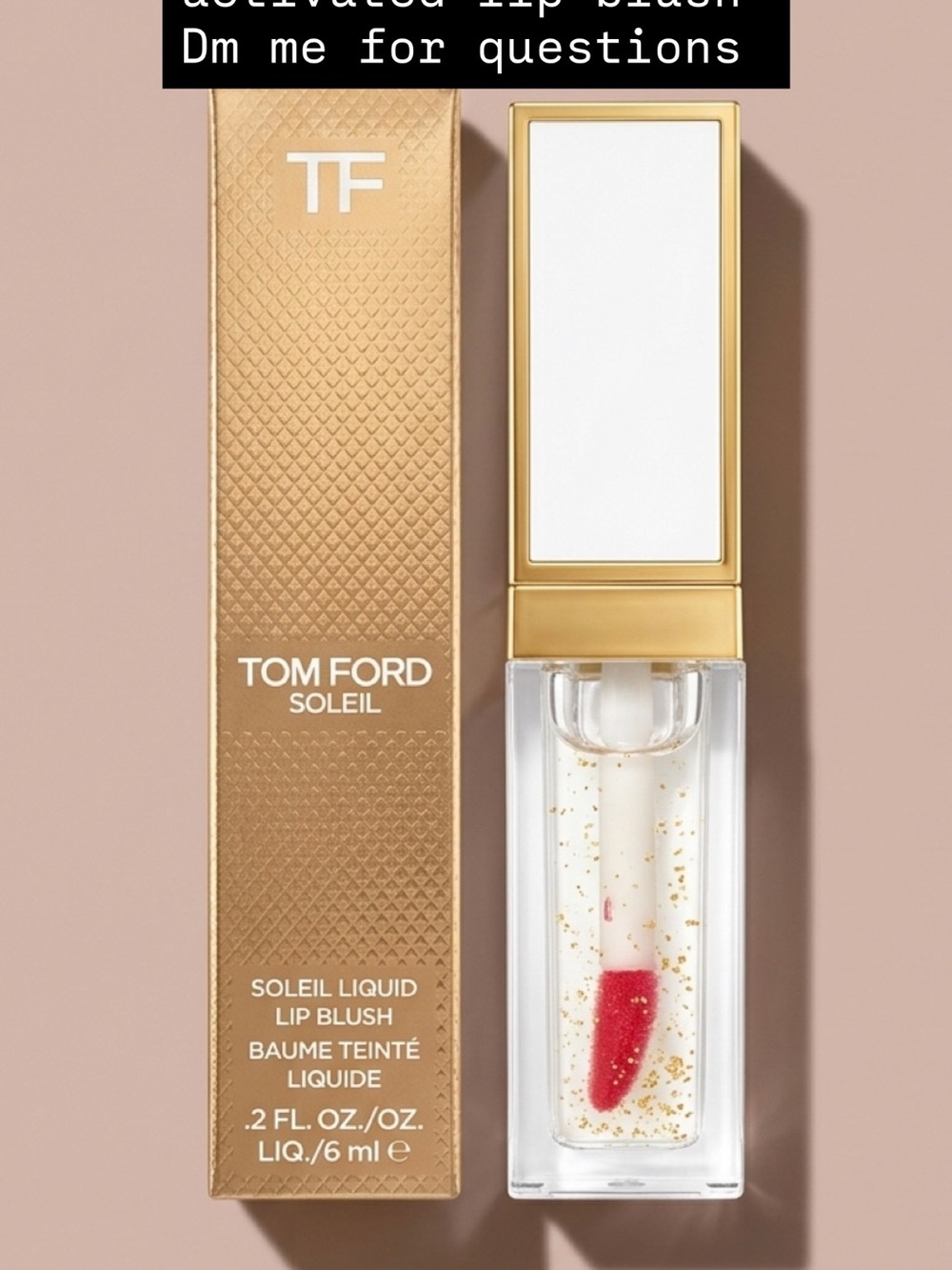 Tom Ford Soleil Liquid Lip Blush — White & Red with Gold Flecks